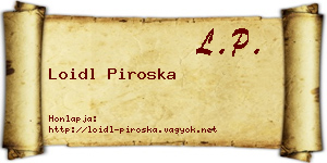 Loidl Piroska névjegykártya